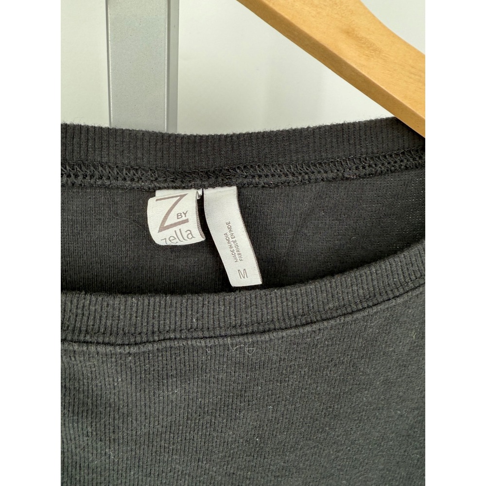 Zella Women's black long Sleeve Twist Back Sweatshirt Top Size M - Picture 2 of 4